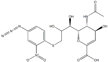 9-S-(4-azido-2-nitrophenyl)-5-acetamido-2,6-anhydro-2,3,5,9-tetradeoxy-9-thioglycerogalactonon-2-enonic acid分子式结构图