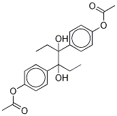 α,α'-Diethyl-4,4'-dihydroxy-hydrobenzoin 4,4'-Diacetate分子式结构图