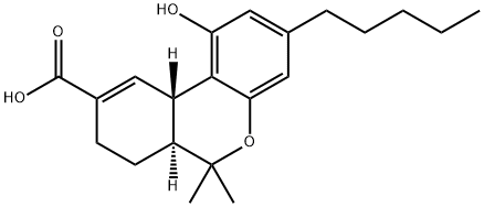 (+)-11-Nor-Δ9-Tetrahydro Cannabinol-9-carboxylic Acid分子式结构图