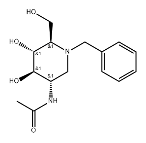 Acetamide, N-4,5-dihydroxy-6-(hydroxymethyl)-1-(phenylmethyl)-3-piperidinyl-, 3S-(3.alpha.,4.beta.,5.alpha.,6.beta.)-分子式结构图