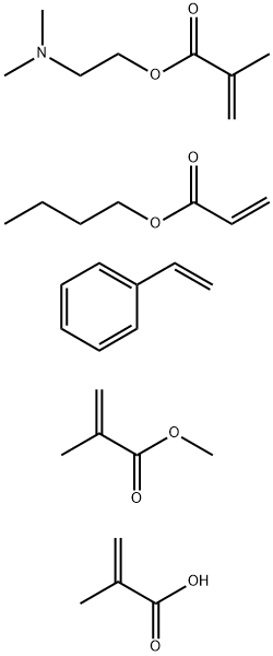 2-Propenoic acid, 2-methyl-, polymer with butyl 2-propenoate, 2-(dimethylamino)ethyl 2-methyl-2-propenoate, ethenylbenzene and methyl 2-methyl-2-propenoate分子式结构图