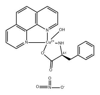 aqua(1,10-phenanthroline)(phenylalaninato)copper(II)分子式结构图