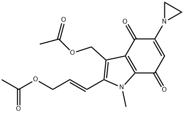 [(E)-3-[3-(acetyloxymethyl)-5-aziridin-1-yl-1-methyl-4,7-dioxo-indol-2-yl]prop-2-enyl] acetate分子式结构图