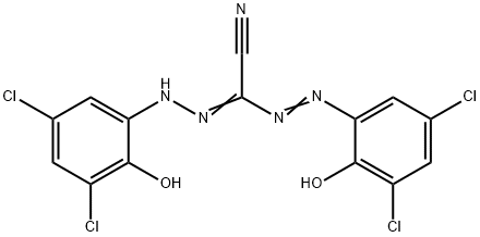 1,5-BIS-(3,5-DICHLORO-2-HYDROXY-PHENYL)-FORMAZAN-3-CARBONITRILE分子式结构图