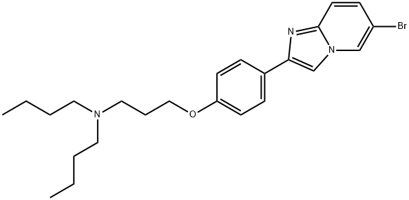 2-(4-DIBUTYLAMINOPROPOXYPHENYL)-6-BROMOIMIDAZO[1,2-A]PYRIDINE分子式结构图