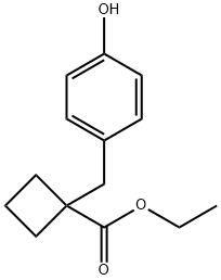 1-(4-羟基苄基)环丁烷-1-甲酸乙酯分子式结构图