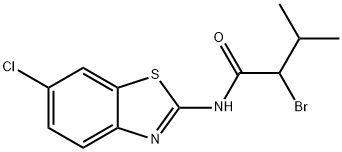 2-BROMO-N-6-CHLORO-2-BENZOTHIAZOLYL-3-METHYL-BUTYRAMIDE分子式结构图