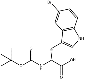 N-叔丁氧羰基-5-溴-D-色氨酸分子式结构图