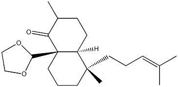 (4aS)-8aβ-(1,3-Dioxolan-2-yl)octahydro-2,5-dimethyl-5α-(4-methyl-3-pentenyl)-1(2H)-naphthalenone分子式结构图