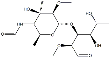 N-formylkansosaminyl-(1-3)-2-O-methylrhamnopyranose分子式结构图