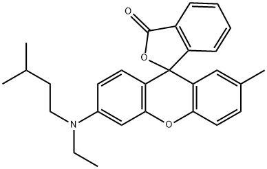 6'-(N-Ethyl-N-isopentylamino)-2'-methylspiro[phthalide-3,9'-[9H]xanthene]分子式结构图