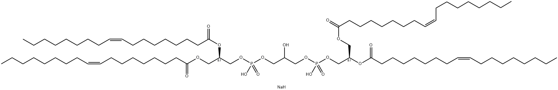 1',3'-BIS[1,2-DIOLEOYL-SN-GLYCERO-3-PHOSPHO]-SN-GLYCEROL (SODIUM SALT);18:1 CARDIOLIPIN分子式结构图