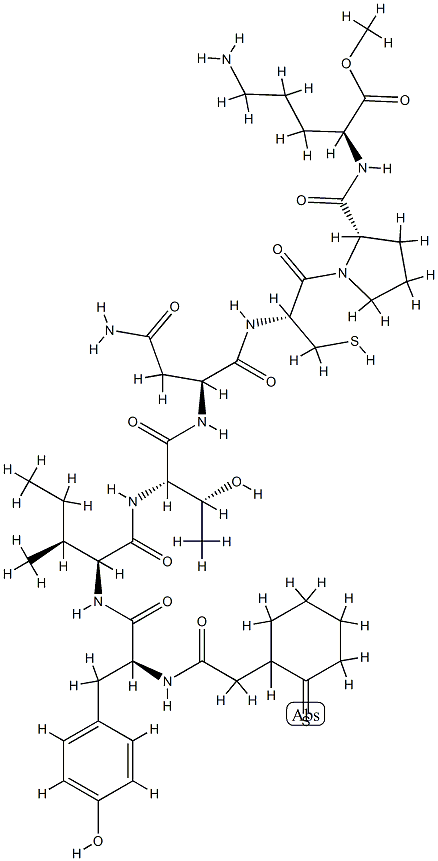 vasotocin, desGly(NH2)(9)d(CH2)5-Tyr(Me)(2)-Thr(4)-Orn(8)-分子式结构图