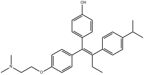 (E)-4-(1-(4-(2-(二甲氨基)乙氧基)苯基)-2-(4-异丙基苯基)丁-1-烯-1-基)苯酚分子式结构图