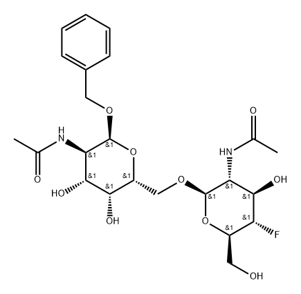 benzyl 2-acetamido-6-O-(2-acetamido-2,4-dideoxy-4-fluoroglucopyranosyl)-2-deoxygalactopyranoside分子式结构图