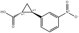 trans-2-(3-nitrophenyl)cyclopropane-1-carboxylic acid分子式结构图