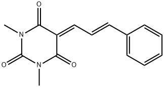 (E)-1,3-dimethyl-5-(3-phenylallylidene)pyrimidine-2,4,6(1H,3H,5H)-trione分子式结构图