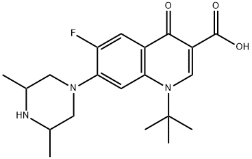 1-tert-Butyl-7-(3,5-dimethyl-piperazin-1-yl)-6-fluoro-4-oxo-1,4-dihydr o-quinoline-3-carboxylic acid分子式结构图