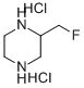 2-(FLUOROMETHYL)PIPERAZINE DIHYDROCHLORIDE分子式结构图