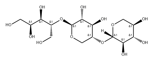 O-BETA-D-吡喃木糖基-(1-4)-O-BETA-D-吡喃木糖基-(1-4)-D-木糖醇分子式结构图