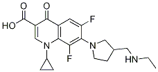 3-Quinolinecarboxylic acid, 1-cyclopropyl-7-[3-[(ethylaMino)Methyl]-1-pyrrolidinyl]-6,8-difluoro-1,4-dihydro-4-oxo-分子式结构图