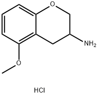 3,4-二氢-5-甲氧基-2H-1-苯并吡喃-3-胺盐酸盐分子式结构图