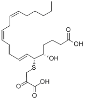 5S-羟基-6R-(S-(2-氧-3-硫代丙酰基))-7E,9E,11Z,14Z-二十碳四烯酸分子式结构图