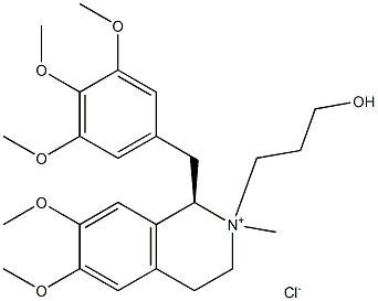 Isoquinolinium, 1,2,3,4-tetrahydro-2-(3-hydroxypropyl)-6,7-dimethoxy-2-methyl-1-[(3,4,5-trimethoxyphenyl)methyl]-, chloride, (1R)- (9CI)分子式结构图