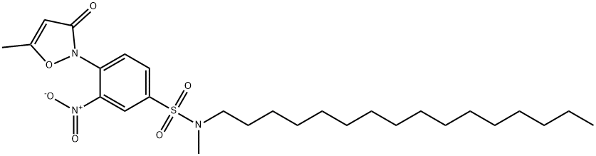 N-Hexadecyl-N-methyl-4-[5-methyl-3-oxo-2(3H)-isoxazolyl]-3-nitrobenzenesulfonamide分子式结构图