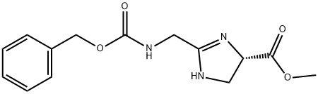 1H-IMIDAZOLE-4-CARBOXYLIC ACID, 4,5-DIHYDRO-2-[[[(PHENYLMETHOXY)CARBONYL]AMINO]METHYL]-, METHYL ESTER, (S)-分子式结构图