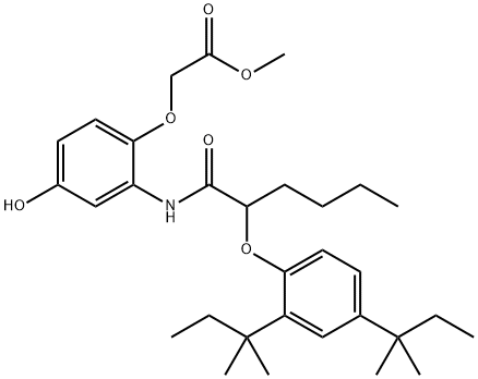 [2-[2-(2,4-Di-tert-pentylphenoxy)hexanoylamino]-4-hydroxyphenoxy]acetic acid methyl ester分子式结构图