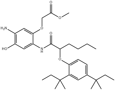 [5-Amino-2-[2-(2,4-di-tert-pentylphenoxy)hexanoylamino]-4-hydroxyphenoxy]acetic acid methyl ester分子式结构图