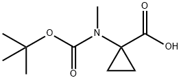 1-((叔丁氧羰基)(甲基)氨基)环丙烷-1-羧酸分子式结构图