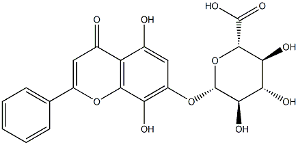 去甲汉黄芩素-7-O-葡萄糖醛酸苷分子式结构图