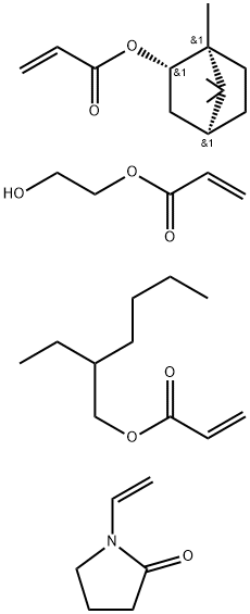 2-Propenoic acid, 2-ethylhexyl ester, polymer with 1-ethenyl-2-pyrrolidinone, 2-hydroxyethyl 2-propenoate and rel-(1R,2R,4R)-1,7,7-trimethylbicyclo2.2.1hept-2-yl 2-propenoate分子式结构图