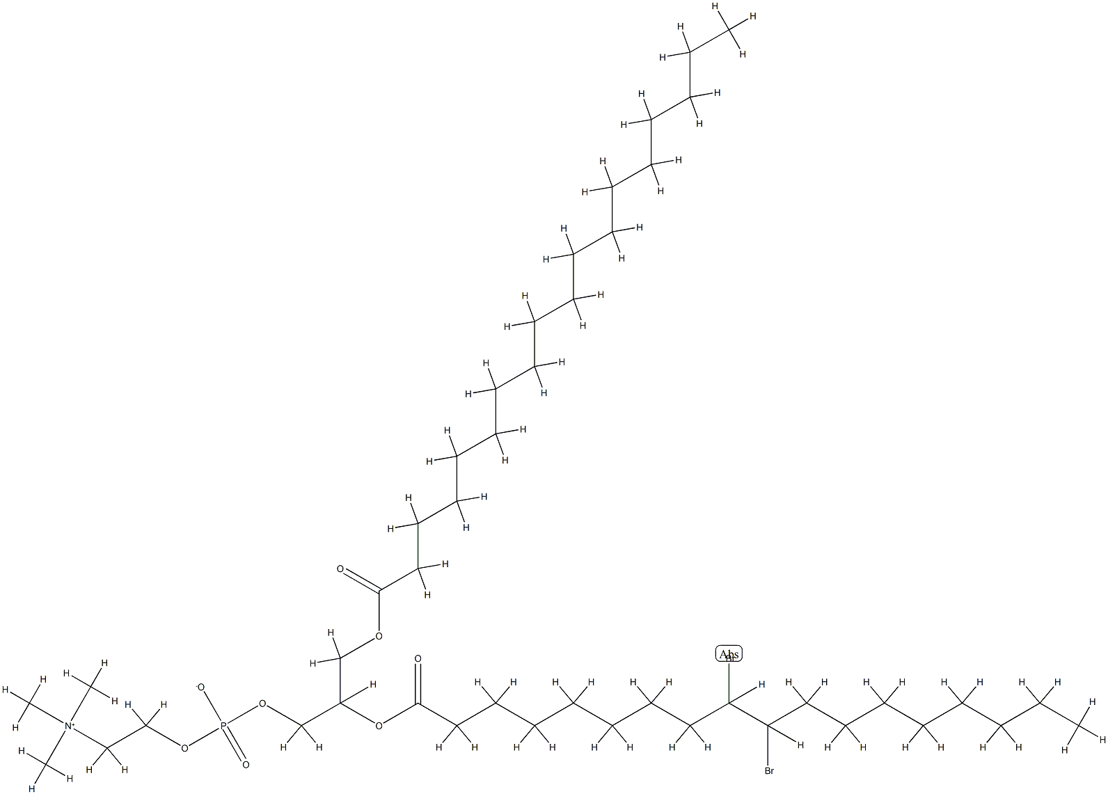 1-oleoyl-2-(9,10-dibromostearoyl)phosphatidylcholine分子式结构图