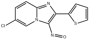 6-CHLORO-3-NITROSO-2-THIOPHEN-2-YL-IMIDAZO[1,2-A]PYRIDINE分子式结构图