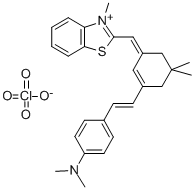 2-{6[-(4-Dimethylaminophenyl)-2,4-neopentenylene]-1,3,5-hexatrienyl}-3-methylbenzthiazoliumperchlorate分子式结构图