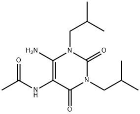 Acetamide,  N-[6-amino-1,2,3,4-tetrahydro-1,3-bis(2-methylpropyl)-2,4-dioxo-5-pyrimidinyl]-分子式结构图