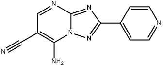 7-氨基-2-吡啶-4-基[1,2,4]三唑并[1,5-A]嘧啶-6-甲腈分子式结构图