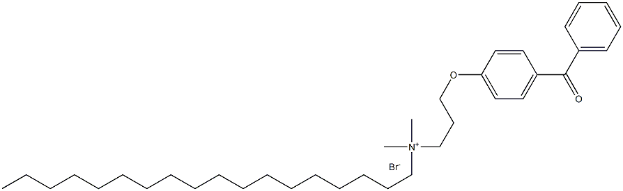 N-(3-(4-苯甲酰基苯氧基)丙基)-N,N-二甲基十八烷-1-溴化铵分子式结构图