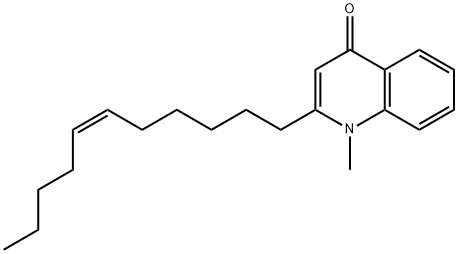 1-甲基-2-(6Z)-6-十一碳烯-1-基-4(1H)-喹啉酮分子式结构图