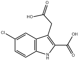 3-(羧甲基)-5-氯-1H-2-吲哚甲酸分子式结构图