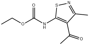 N-(4-乙酰基-3-甲基-1,2-噻唑-5-基)氨基甲酸乙酯分子式结构图