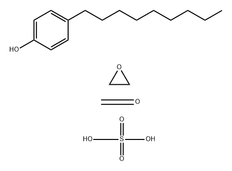 Formaldehyde, polymer with 4-nonylphenol and oxirane, mono(hydrogen sulfate), graft, ammonium salt分子式结构图