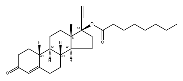 炔诺酮杂质32(辛酸炔诺酮)分子式结构图