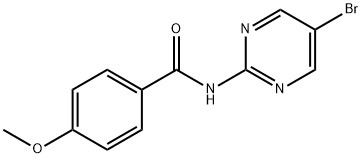 N-(5-BROMO-2-PYRIMIDINYL)-4-METHOXYBENZENECARBOXAMIDE分子式结构图