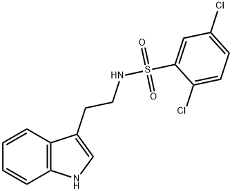 N-(2-(1H-吲哚-3-基)乙基)-2,5-二氯苯磺酰胺分子式结构图