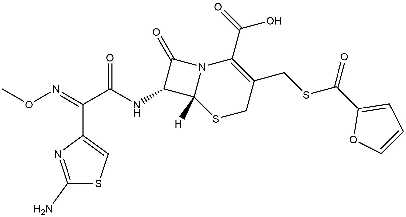 （E）-头孢噻呋分子式结构图