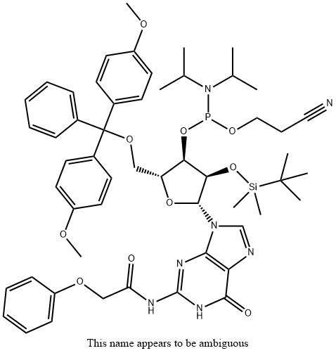 N-blocked-5'-O-DMT-2'-O-Fpmp CED guanosine phosphoramidite分子式结构图